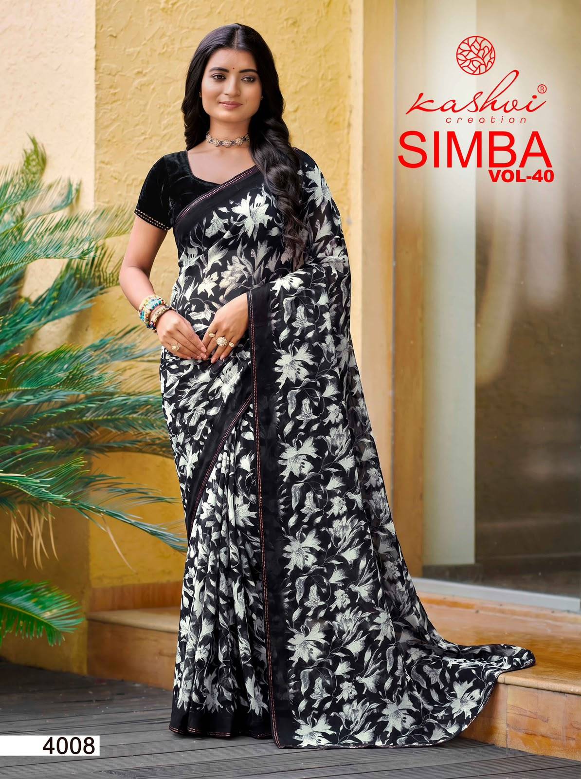 SIMBA VOL 40 BY KASHVI CREATION 4001 To 4008 Series Indian Traditional Wear GEORGETTE sarees At Wholesale Price